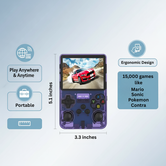 Ultimate Retro Handheld Gaming Console – 64GB Pocket Arcade, Hi-Res Screen,