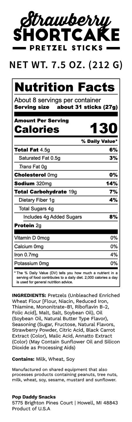 Berry Delicious Strawberry Shortcake Pretzels 7.5oz ππ₯¨