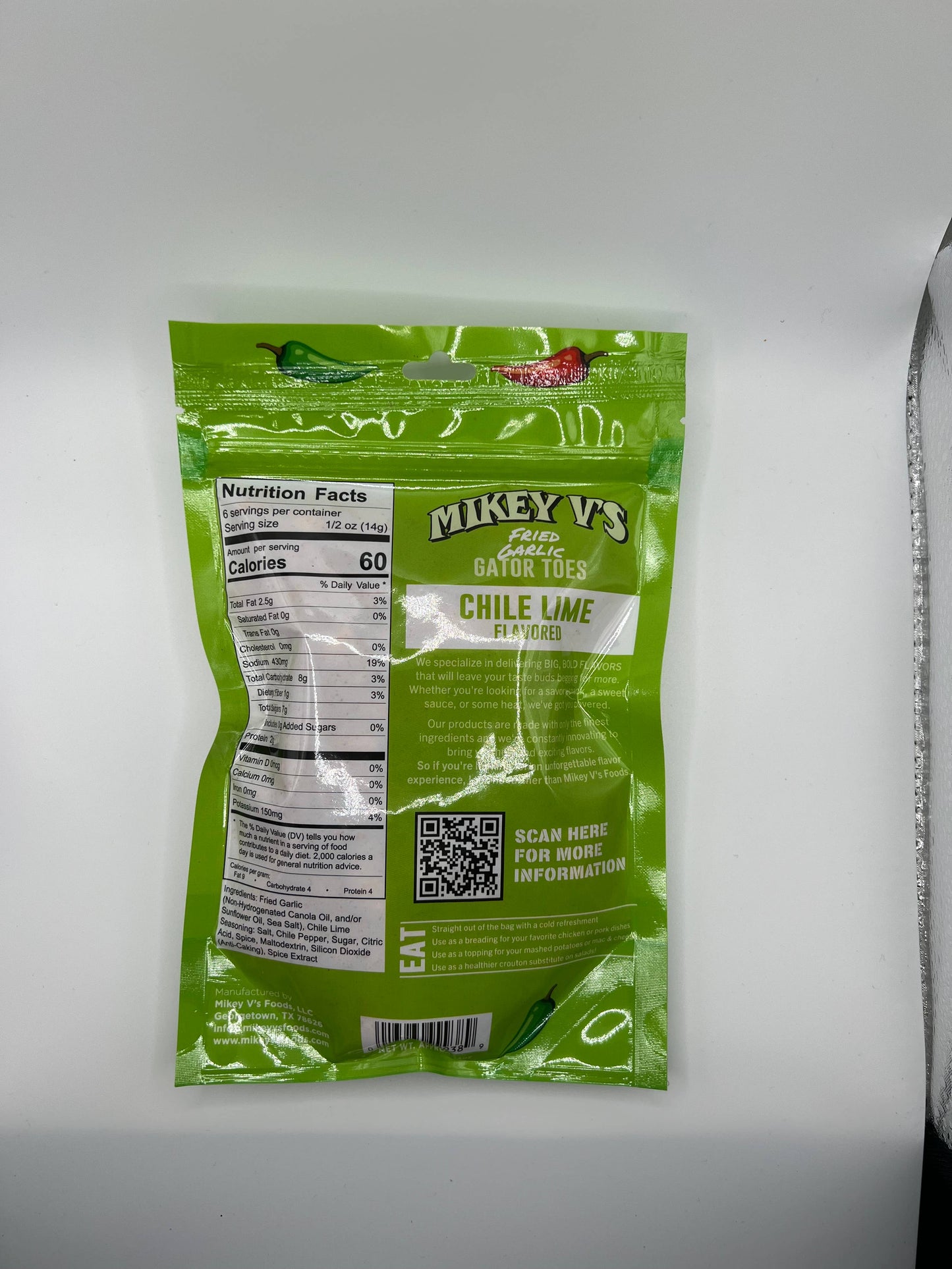 Gator Toes (Deep Fried Garlic) - Chile Lime Flavor: 3oz