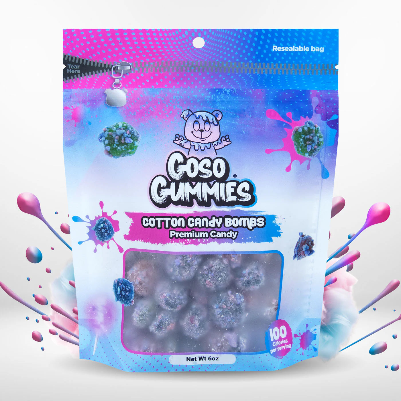 Goso Gummies Viral Cotton Candy Gushers 6oz Bag
