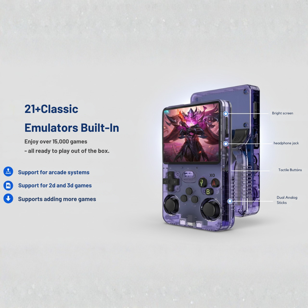 Ultimate Retro Handheld Gaming Console – 64GB Pocket Arcade, Hi-Res Screen,