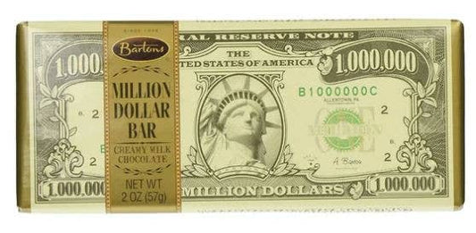 Bartons Million Dollar Creamy Milk Chocolate Bar, 2oz 12ct