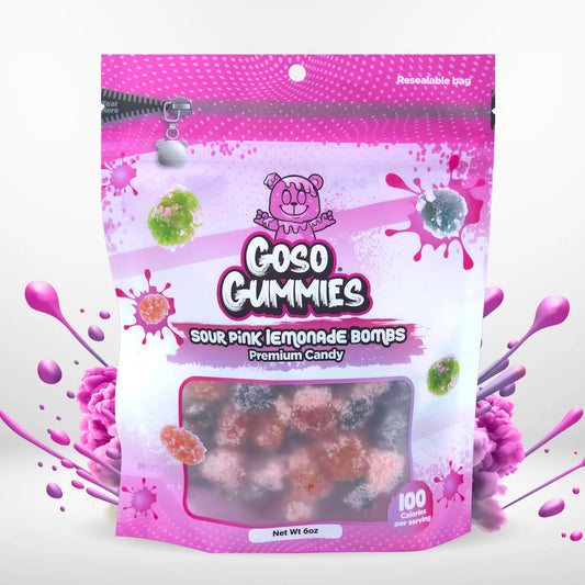 Goso Gummies Sour Pink Lemonade Viral Gusher Bombs